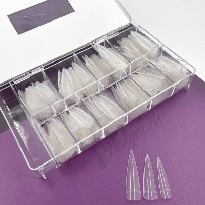 TIPS STILETTO XL TRANSPARENTE CAJA 500 UN C/P