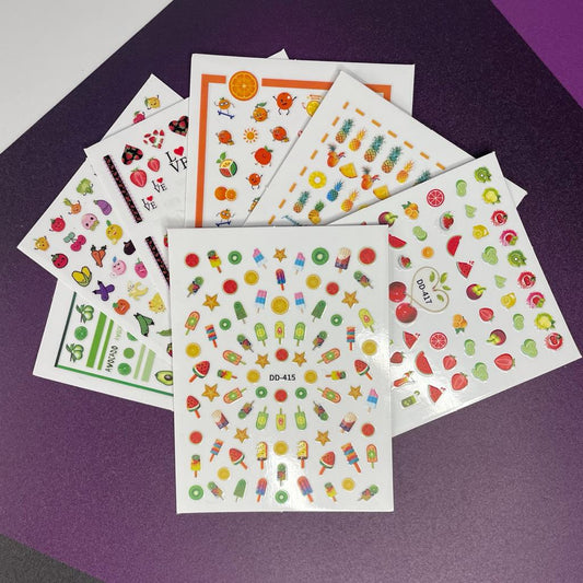 STICKERS FRUTAS SET 7UN