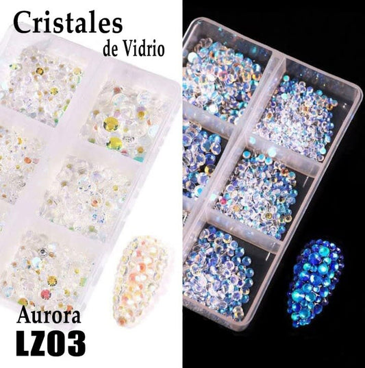 CRISTALES DE VIDRIO EN CAJA LZ03 AURORA